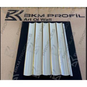 VEGA 15 CM LAMBRİ DUVAR PANELİ (BEYAZ-GOLD)
