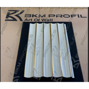 VEGA 15 CM LAMBRİ DUVAR PANELİ (BEYAZ-GOLD)